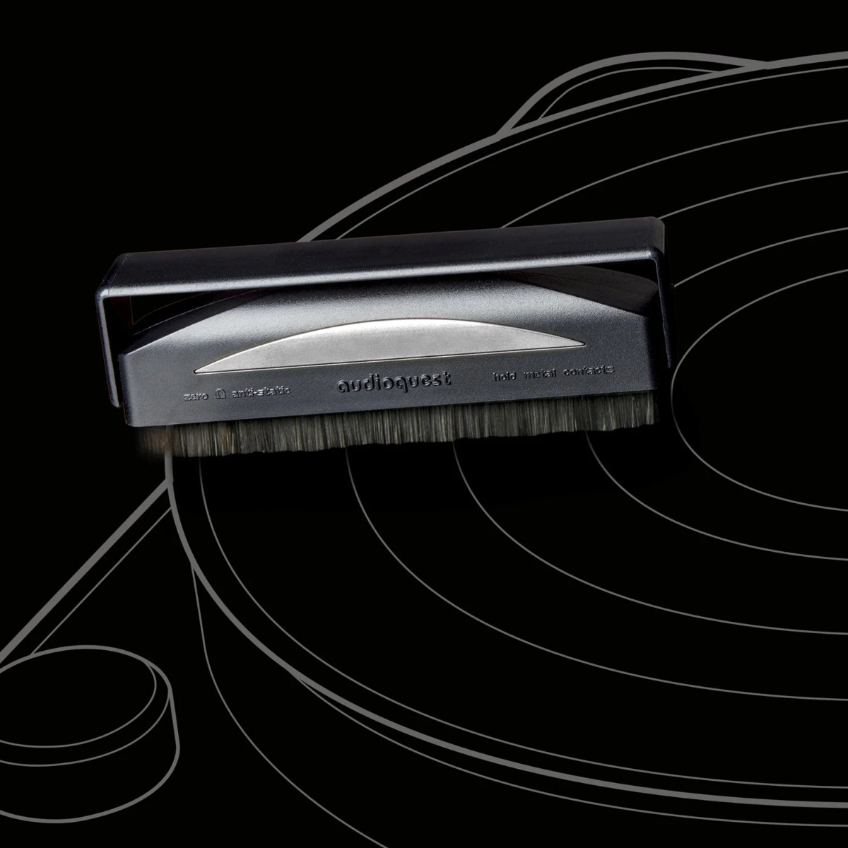 Silver anti-Static record Brush