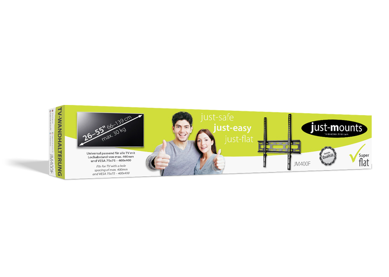 JM400F vlakke muurbeugel